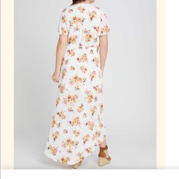 3X 24 new Aliza faux wrap floral Maxi wrap dress - Picture 3 of 4